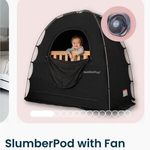 SlumberPod Black Privacy Pod for Cribs with Fan